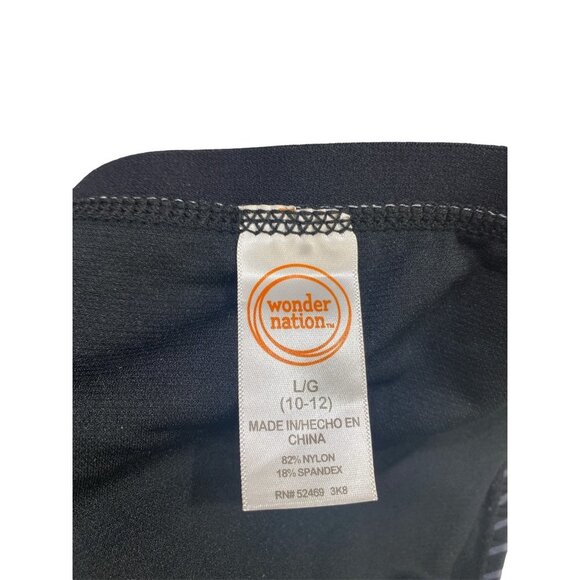 Wonder Nation Girls 2pc Swimwear Black & Palm Trees Sz 10/12 - Picture 5 of 5